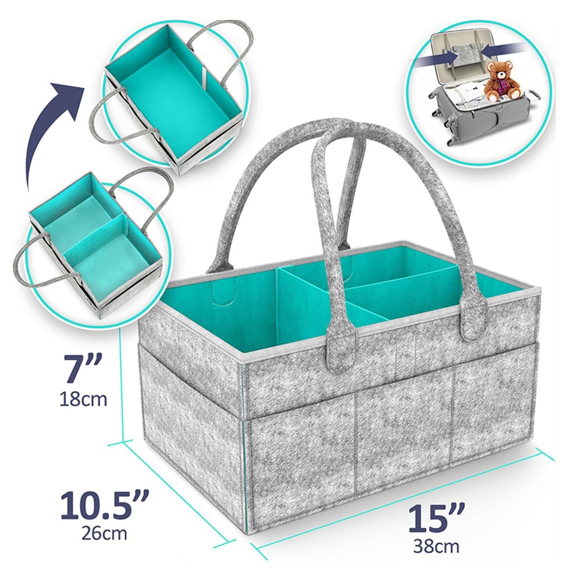 Foldable Diaper Caddy Organizer