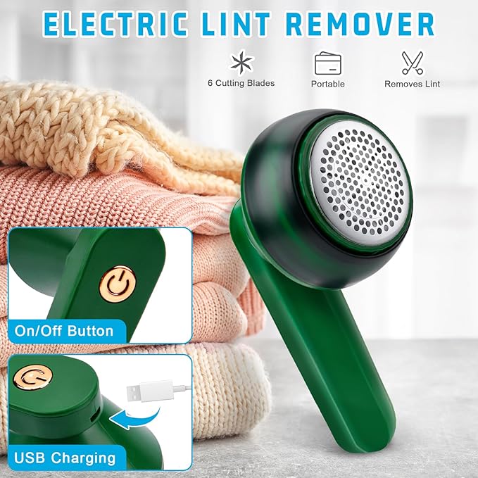 Rechargeable Fabric Lint Remover with 6 Blades