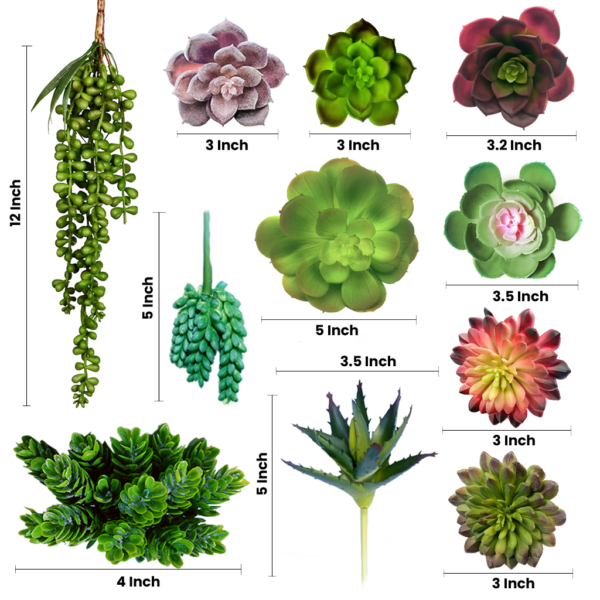 Set of 14 Faux Succulents - Image 2